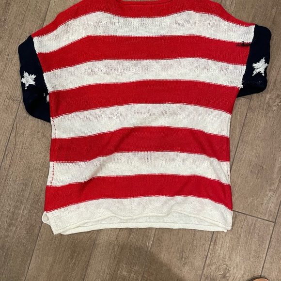 Marled American Flag Swearter-good condition never worn size L - Picture 5 of 6